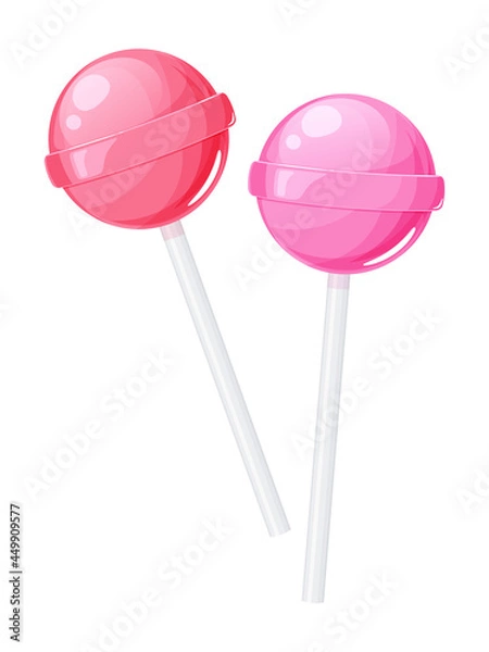Obraz ロリポップのイラスト_棒付きキャンディー