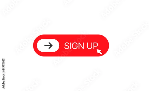 Fototapeta Sign up red button vector illustration for web