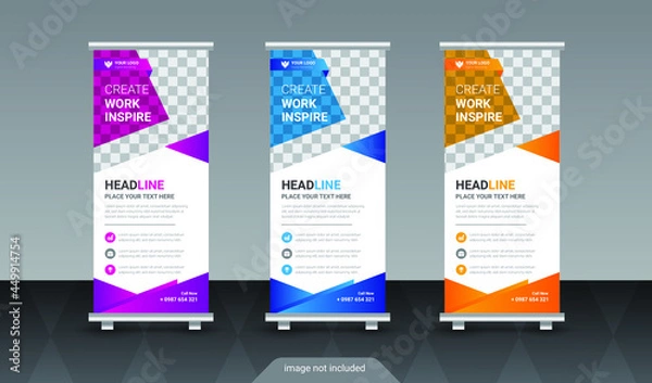 Obraz Creative roll up banner design template