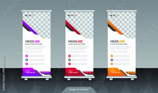Obraz Creative roll up banner design template