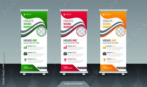Obraz Creative roll up banner design template