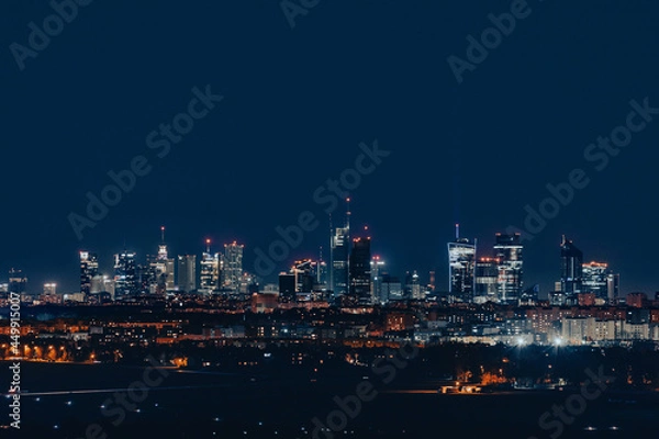 Fototapeta Warszawowe drapacze w nocy