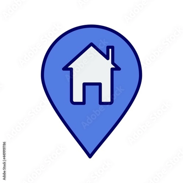 Obraz Location Line Filled Vector Icon Design