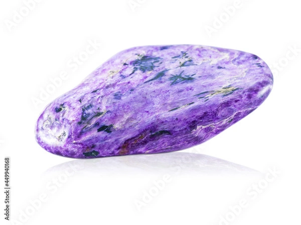 Obraz Polished violet charoite gemstone on white