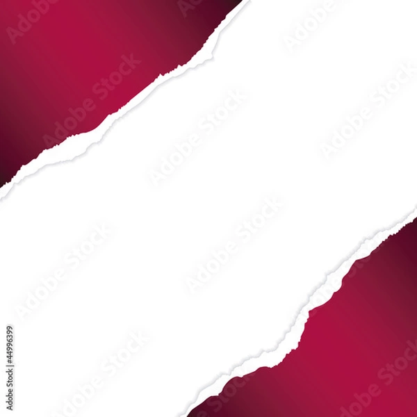 Fototapeta Red tear paper