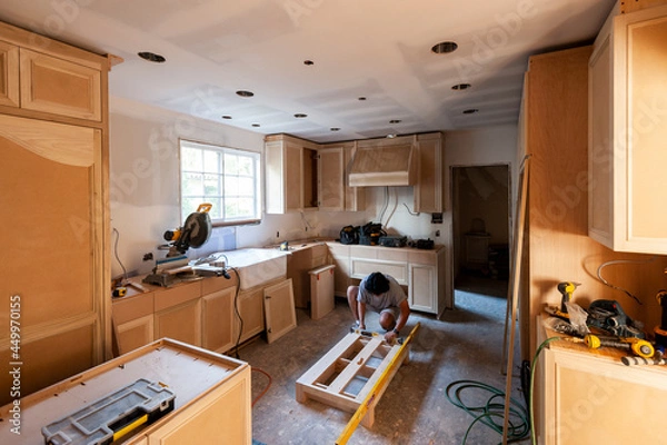 Obraz Remodeling new kitchen cabinet installation