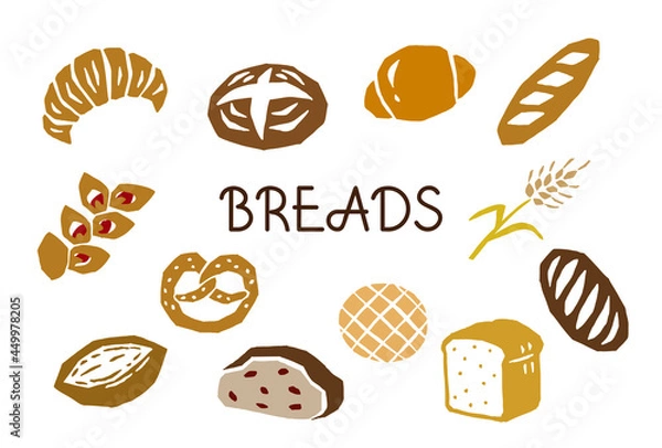 Fototapeta パン　レトロなベクターイラスト