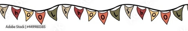 Obraz seamless border with the image of flags in autumn colors with the inscription school