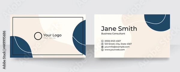 Fototapeta Modern blue and white business card design. Modern business card template red black colors. Flat design vector abstract creative - Vector
