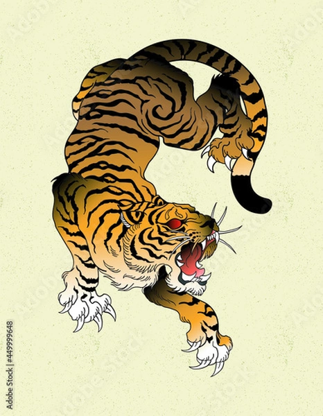 Obraz tiger japan tattoo