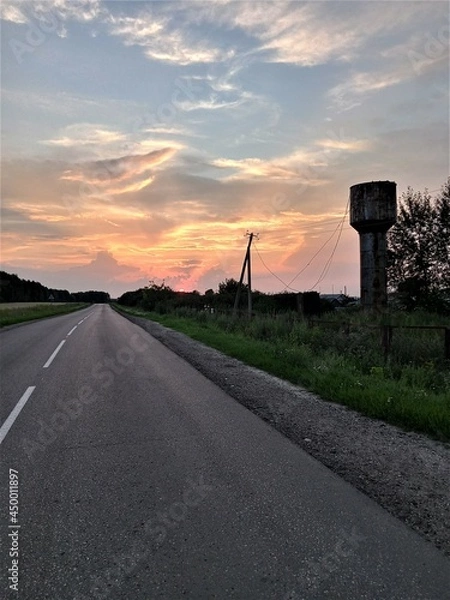 Obraz sunset on the road