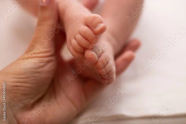 Obraz baby feet, small toes close up