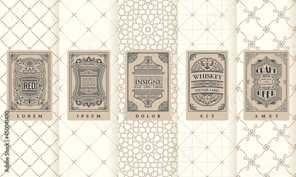 Obraz Vector set of design elements labels, icon, logo, frame, luxury packaging for the product