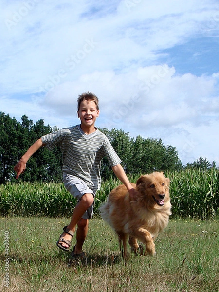 Obraz boy and dog 7