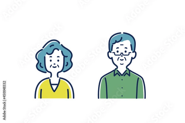 Fototapeta シニア男女のイラスト素材