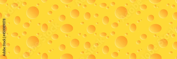 Fototapeta Realistic cheese seamless pattern. Closeup food background. Macro vector illustration