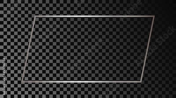 Obraz Silver glowing rectangular shape frame