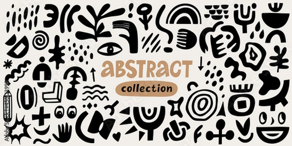 Obraz Abstract hand drawn shapes set