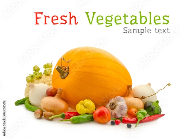 Obraz vegetables composition isolated on white background