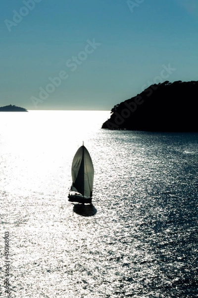 Fototapeta boat at sunset