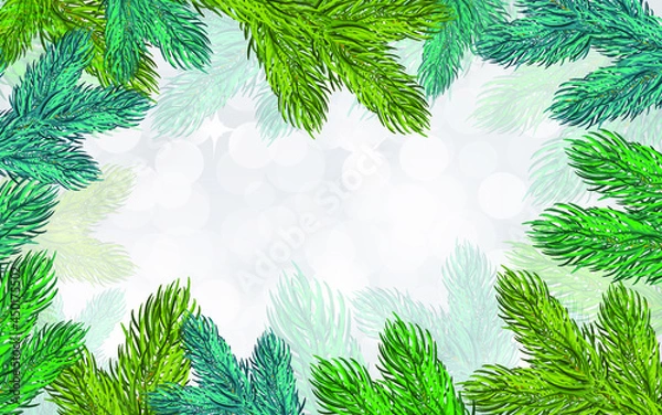 Fototapeta Merry christmas and happy new year greeting postcard . Vector