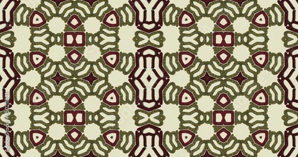 Fototapeta seamless pattern in autumn colors on a yellow background