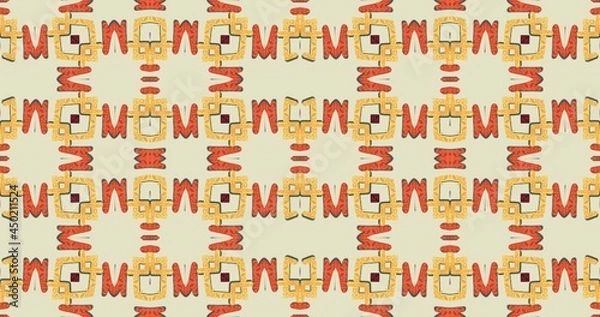 Fototapeta seamless pattern in autumn colors on a yellow background