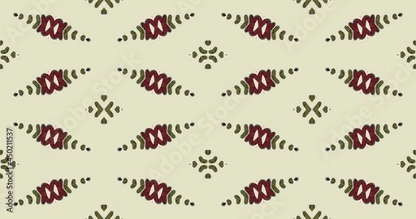 Fototapeta seamless pattern in autumn colors on a yellow background