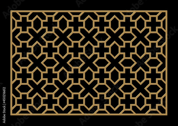 Obraz Laser Cutting Template. Decorative Lattice. Middle Eastern Geometric Pattern.