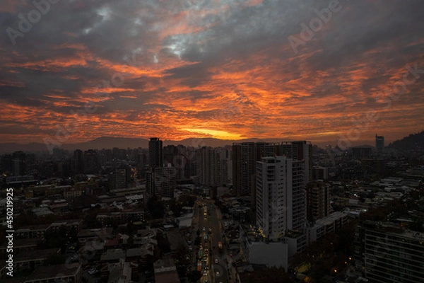 Obraz sunset over the city