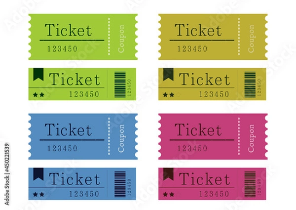 Obraz ベクターで作られたチケットのセット
