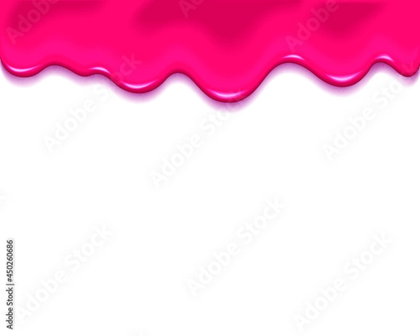 Obraz Flowing cherry or raspberries jam isolated on a white background