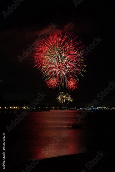 Obraz Fireworks Over the Beach