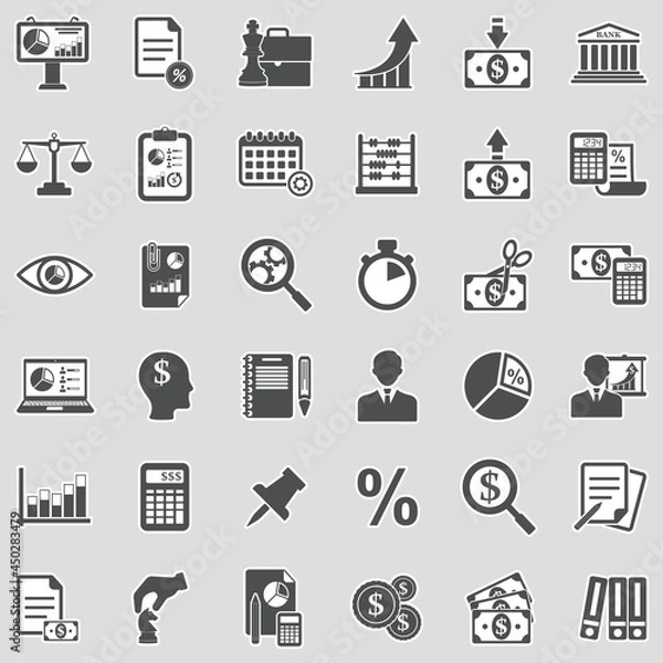 Fototapeta Accounting Icons. Sticker Design. Vector Illustration.