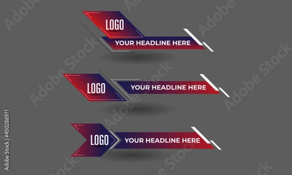 Fototapeta New abstract lower thirds set template design