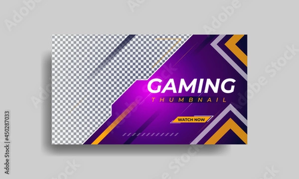 Obraz Gaming youtube thumbnail template design