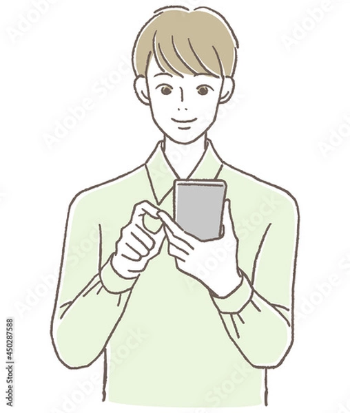 Fototapeta スマホを見る男性