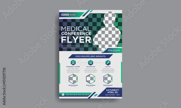 Obraz Medical flyer template design vector
