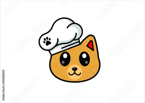 Fototapeta cat chef icon logos