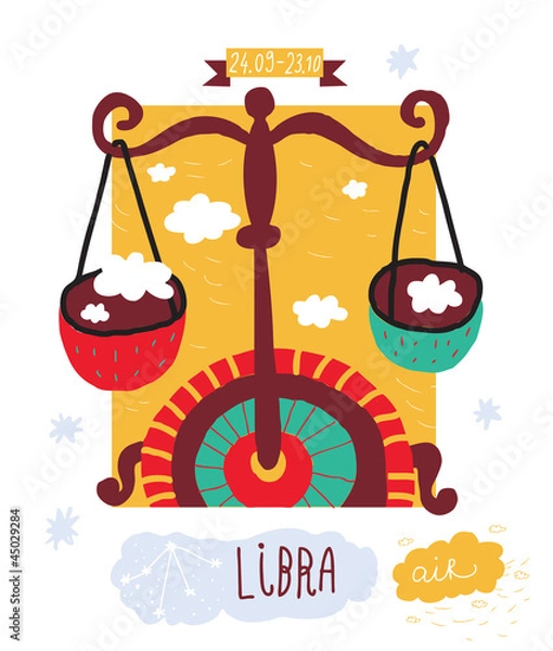 Obraz Libra. zodiac vector drawing