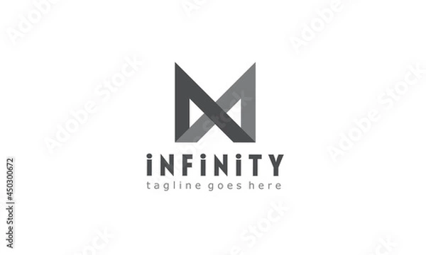 Obraz Letter M monogram ribbon logo design template