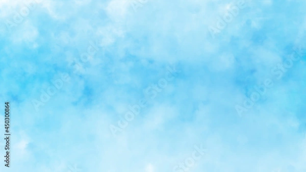 Fototapeta 水色の水彩の筆の跡、背景素材、テクスチャ
