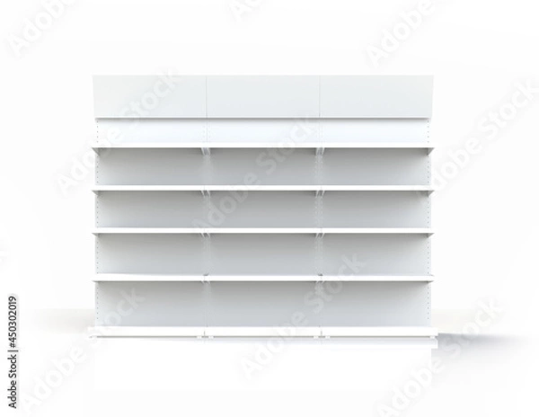 Fototapeta Retail shelf merchandising unit mock-up with shadow and reflection