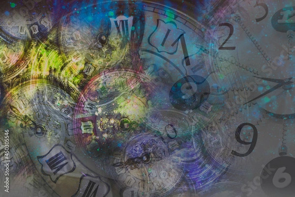 Fototapeta Numerological background with numbers and time
