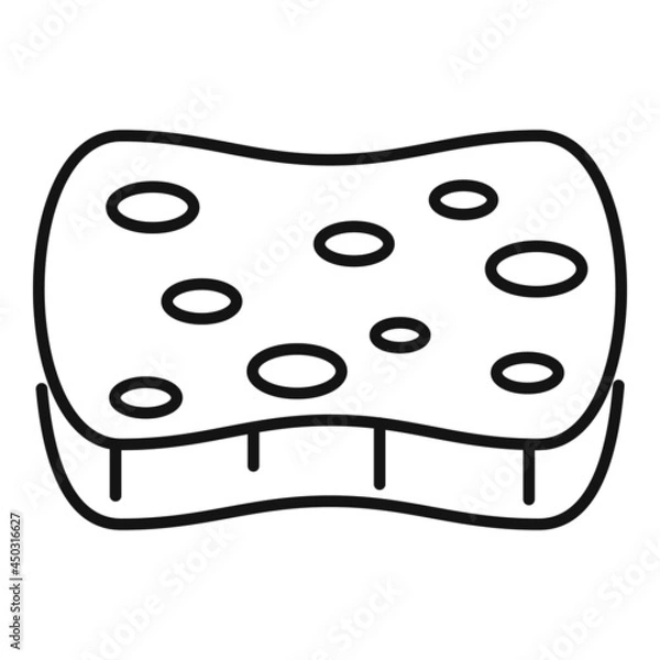 Fototapeta Bathroom sponge icon outline vector. Wash foam
