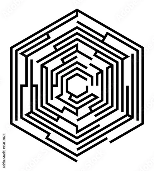 Fototapeta hexagonal maze