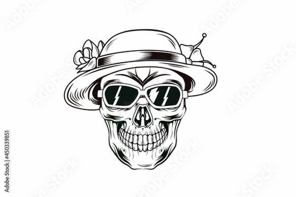 Fototapeta hello summer skull vector