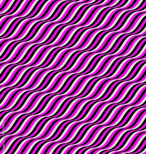 Fototapeta Abstract Waves Background. Psychedelic Kinetic Effect In Three Colors. Three-color Wavy Background