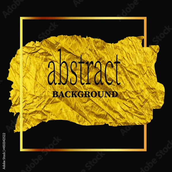 Fototapeta Abstract Golden glitter dust brush stroke on black background for presentations, flyers, leaflets, posters.  Vector 