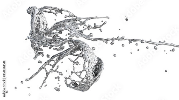 Obraz silver color splashes collide - isolated on white